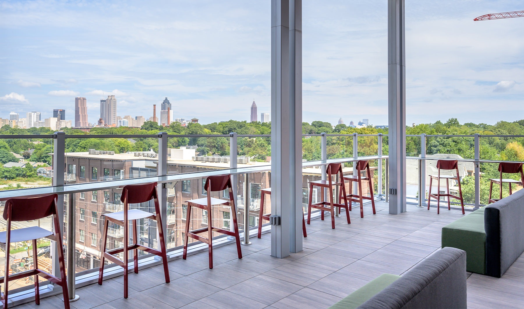 Rooftop space overlooking Atlanta Skyline